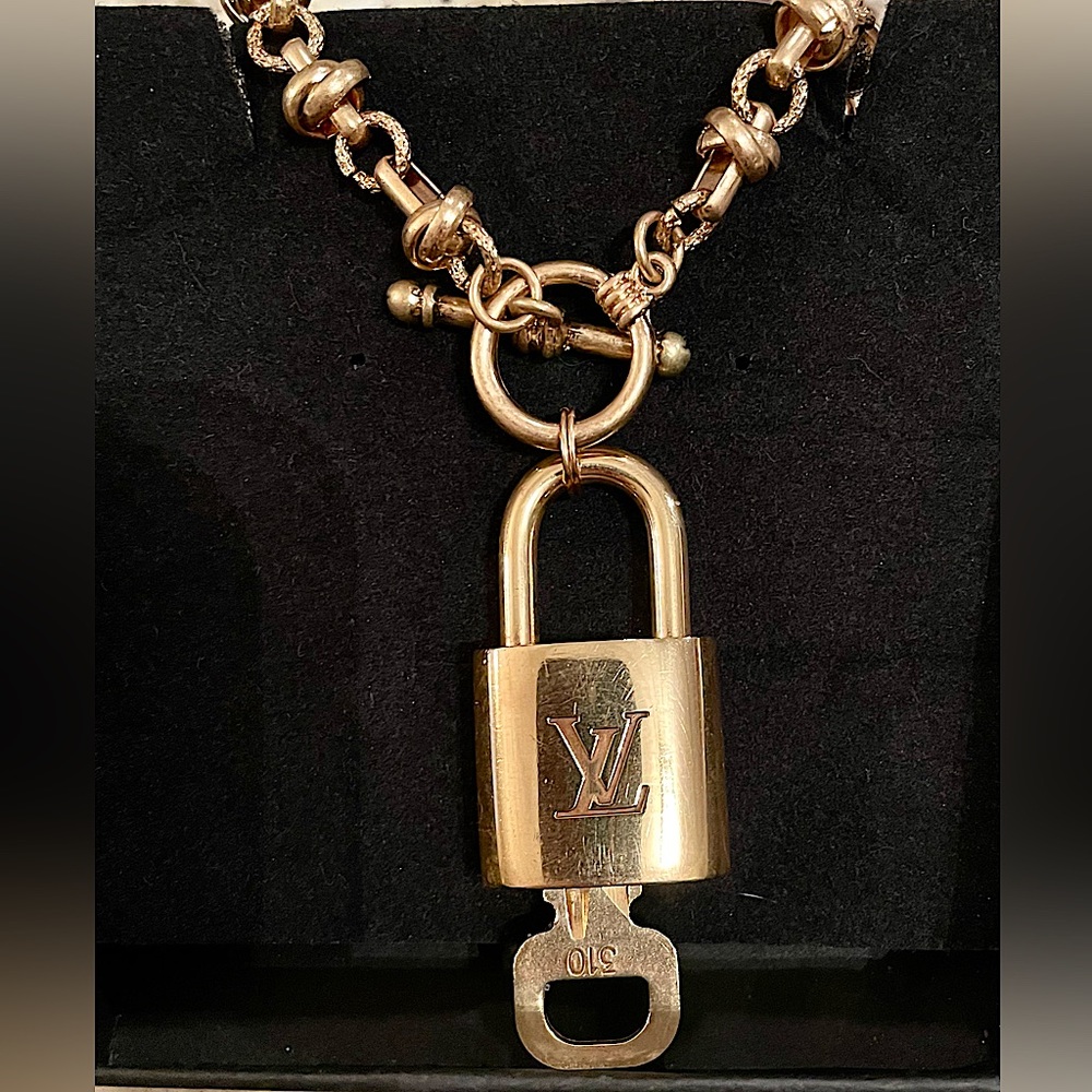 Genuine (used) LV lock with key on a toggle necklace. BEAUTIFUL!!!